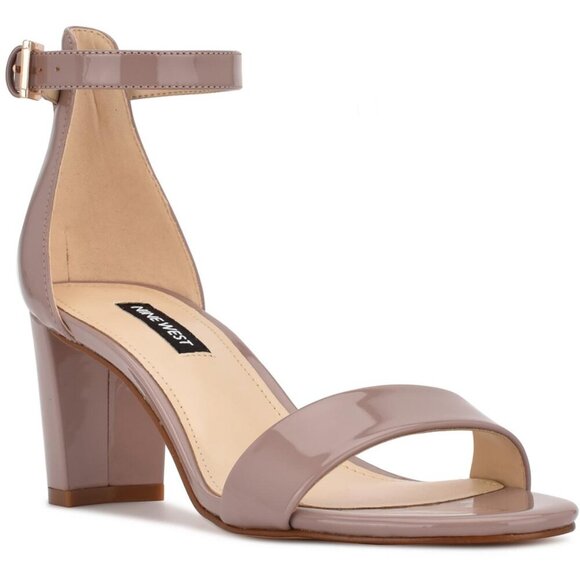 New Nine West Pruce Ankle Strap Block Heel Sandals Size 7.5 M - Picture 1 of 7